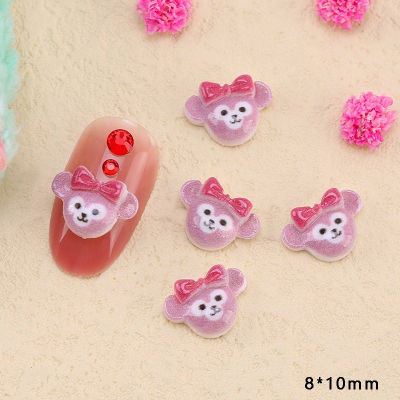 5x Nail Art Charms, Haarklammer Resin Bär Nagel Dekoration, Schleife Charms von Etsy - kittynailcharm