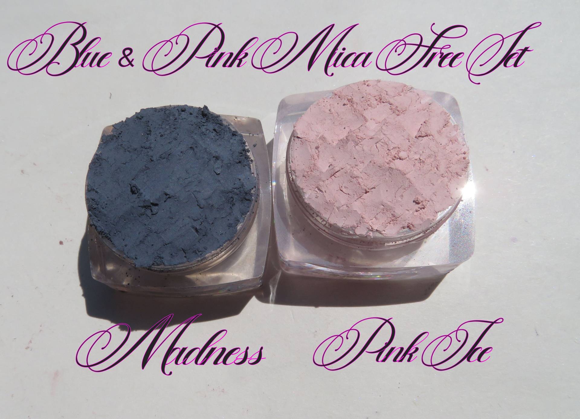 Mica-Free Matte Blau/Pink Lidschatten 2 Stück Geschenk Set, Vegan Ice Madness, Lose Puder, Set von Etsy - kmms