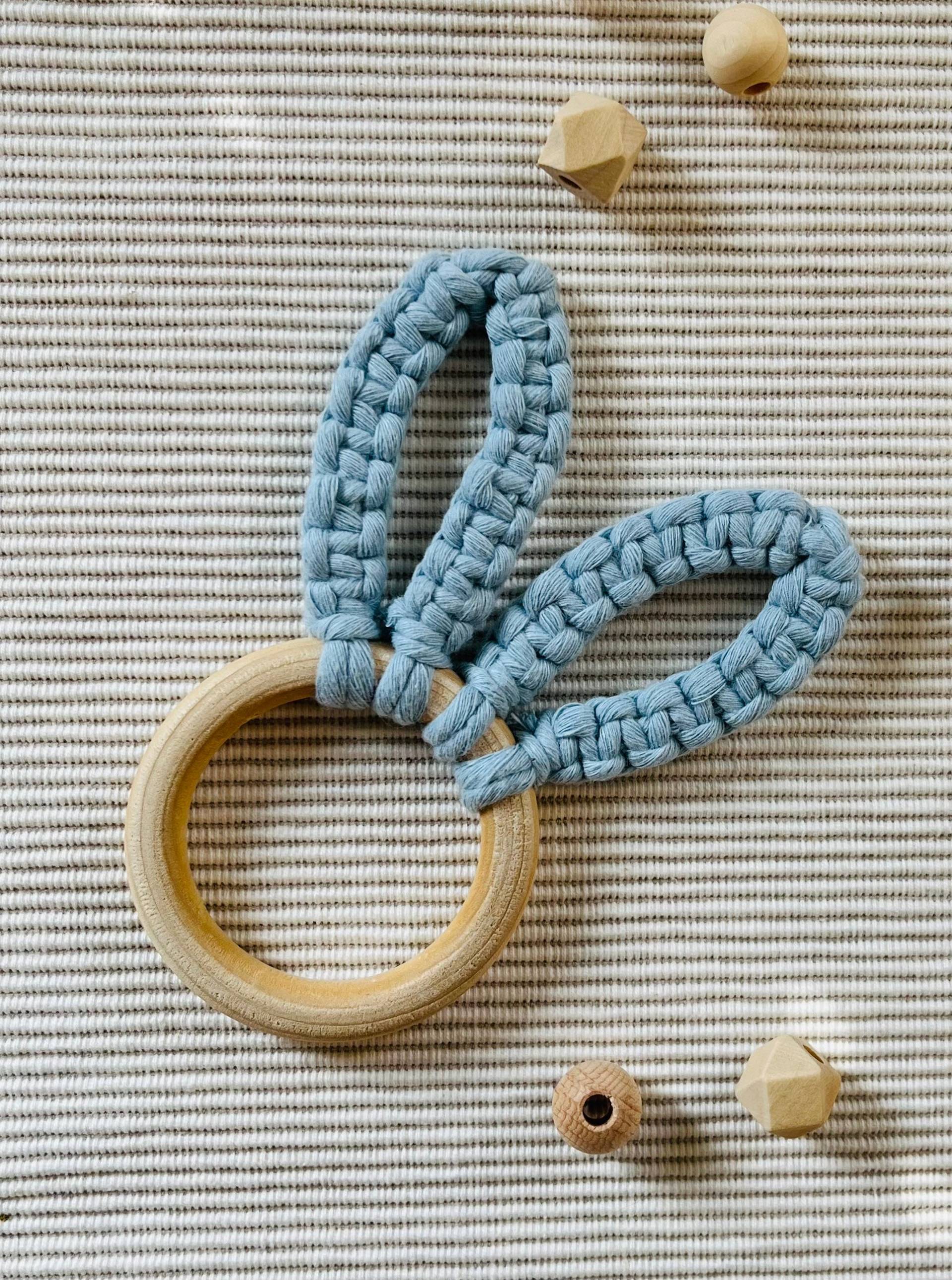 Makramee Baby Greifring Beißring von Etsy - knuepfglueck