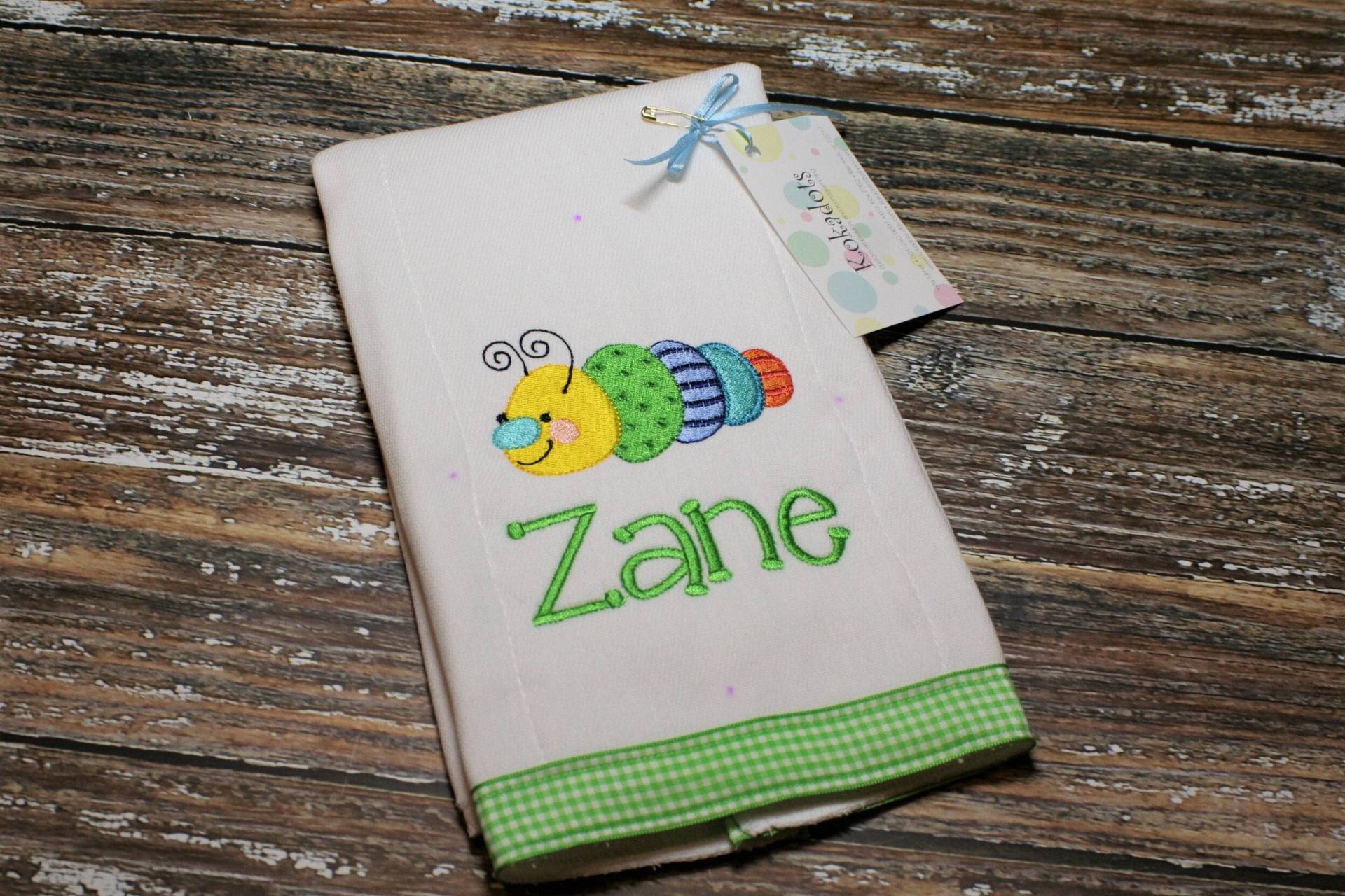 Raupe Spucktuch, Besticktes Spucktuch Mit Monogramm, Junge Baby Geschenk Raupe Spucktuch, Besticktes Spucktuch Mit Monogramm, Junge Baby Geschenk von Etsy - kokadots