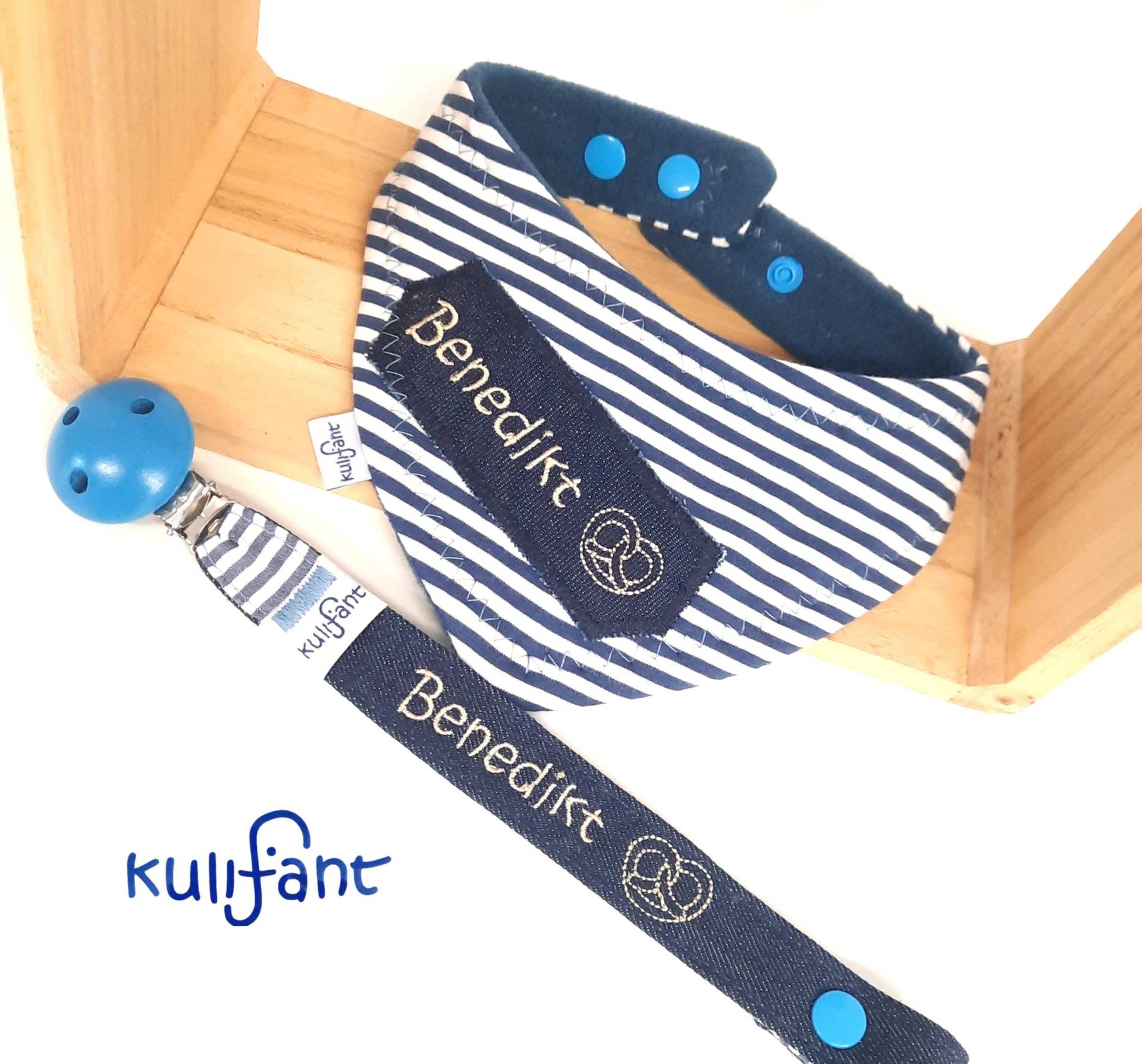 Babygeschenk Set Schnullerband & Warmes Halstuch Brezel Brez'n Bayrisch Stern Denim Mit Namen Personalisiert Individuell Kuschelig Diddi von Etsy - kulifant