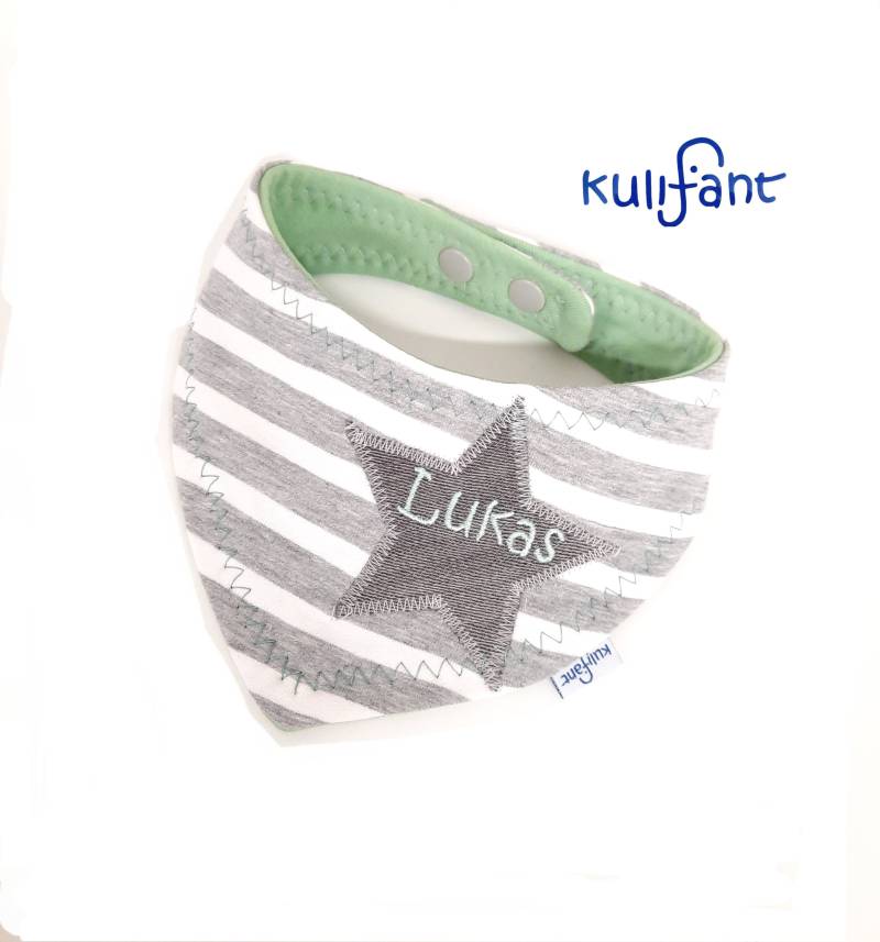 Tuch Dreieckstuch Sabbertuch Babygeschenk Kleiner Stern Mit Name 1. Geburtstag Grau Mint Bestickt Namen Unisex Schlicht von Etsy - kulifant