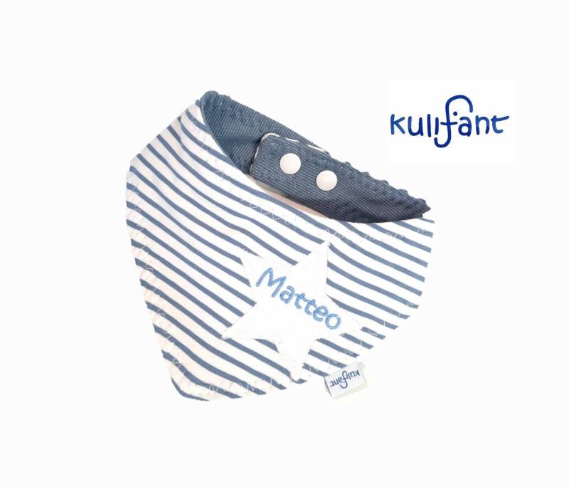 Tuch Dreieckstuch Sabbertuch Babygeschenk Kleiner Stern Mit Name 1. Geburtstag Streifen Blau Bestickt Namen Unisex Schlicht von Etsy - kulifant