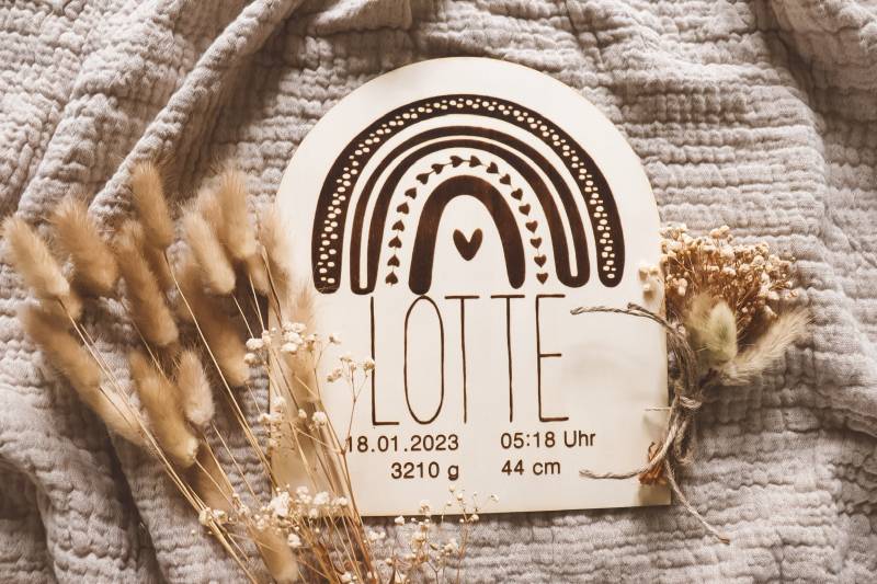 Geburtstafel Holz Rainbow Geburtstafel Holz Rainbow von Etsy - laliloubabyshop