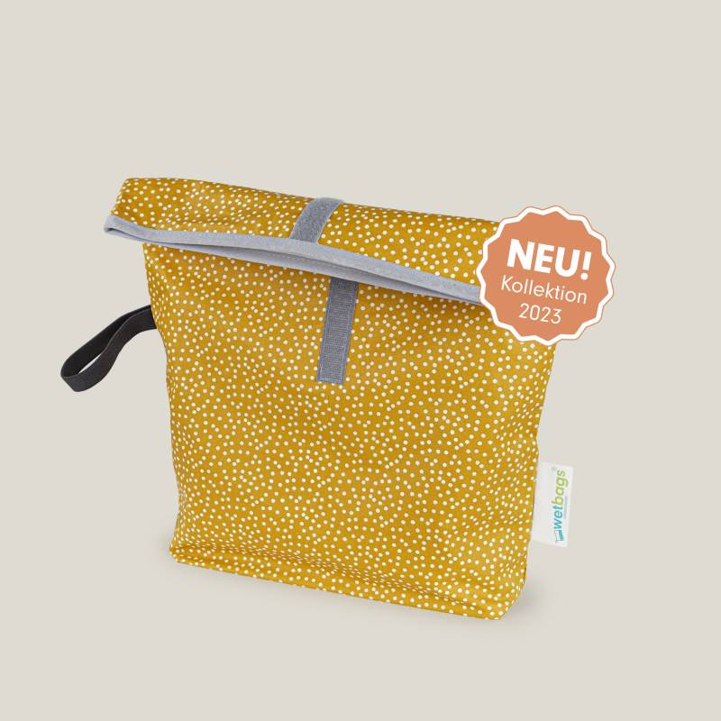 Rollup Wetbags®, M, Liebes Von Priebes, Wetbag, Windeltasche, Wechselkleidung Beutel, Nasstasche, Wasserabweisend, Mini Dots Ocre von Etsy - liebesvonpriebes