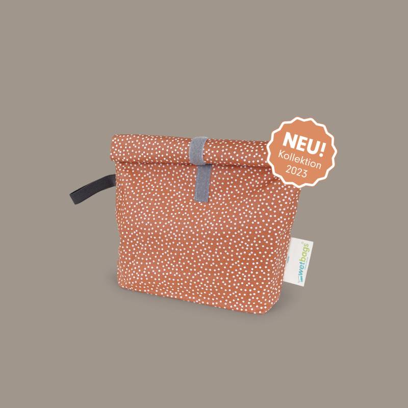 Rollup Wetbags®, S, Liebes Von Priebes, Wetbag, Windeltasche, Wechselkleidung Beutel, Nasstasche, Wasserabweisend, Mini Dots Terracotta von Etsy - liebesvonpriebes