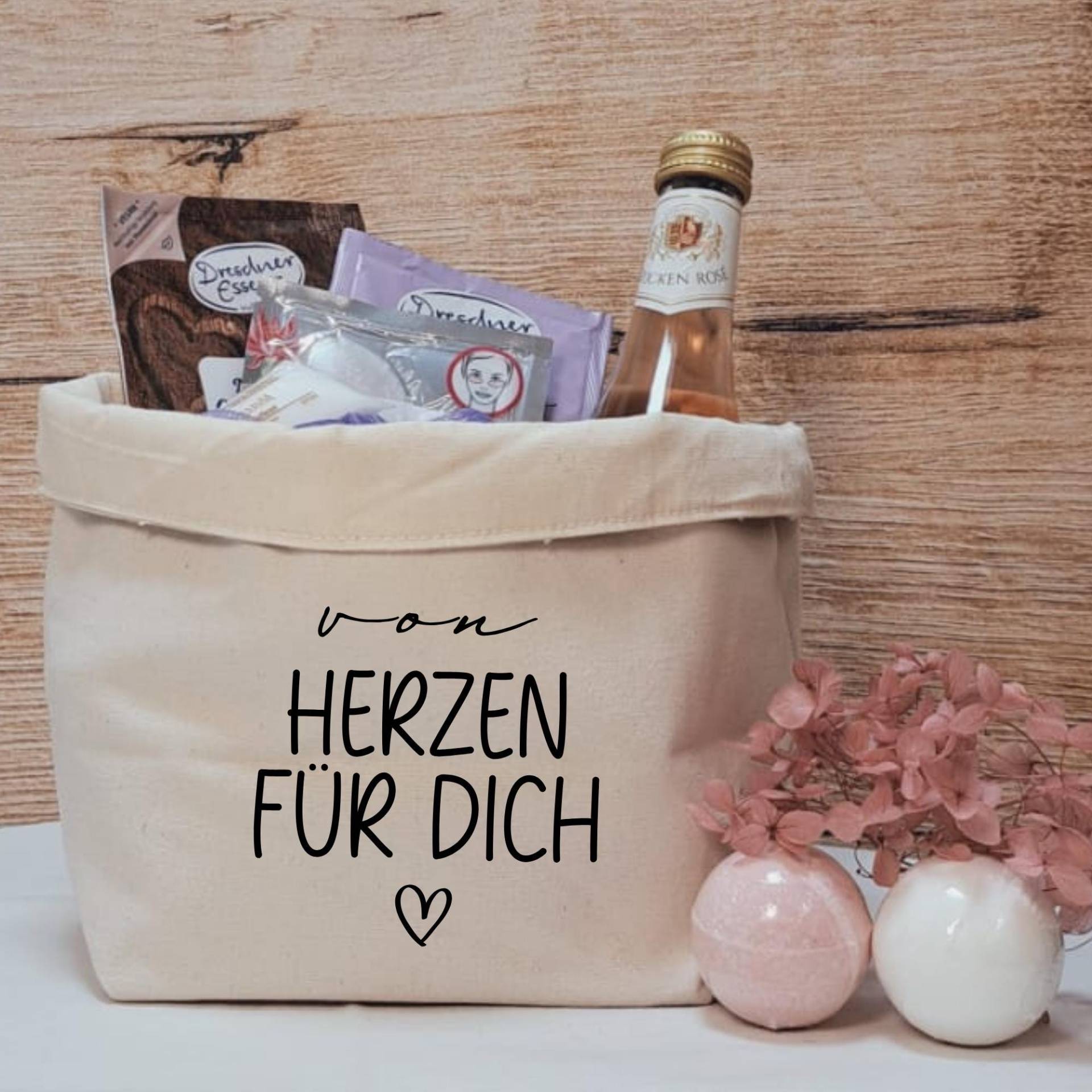 Geschenkkörbchen/Geschenkkorb Zum Selbstbefüllen "Von Herzen Für Dich" von Etsy - liiebevollverschenkt