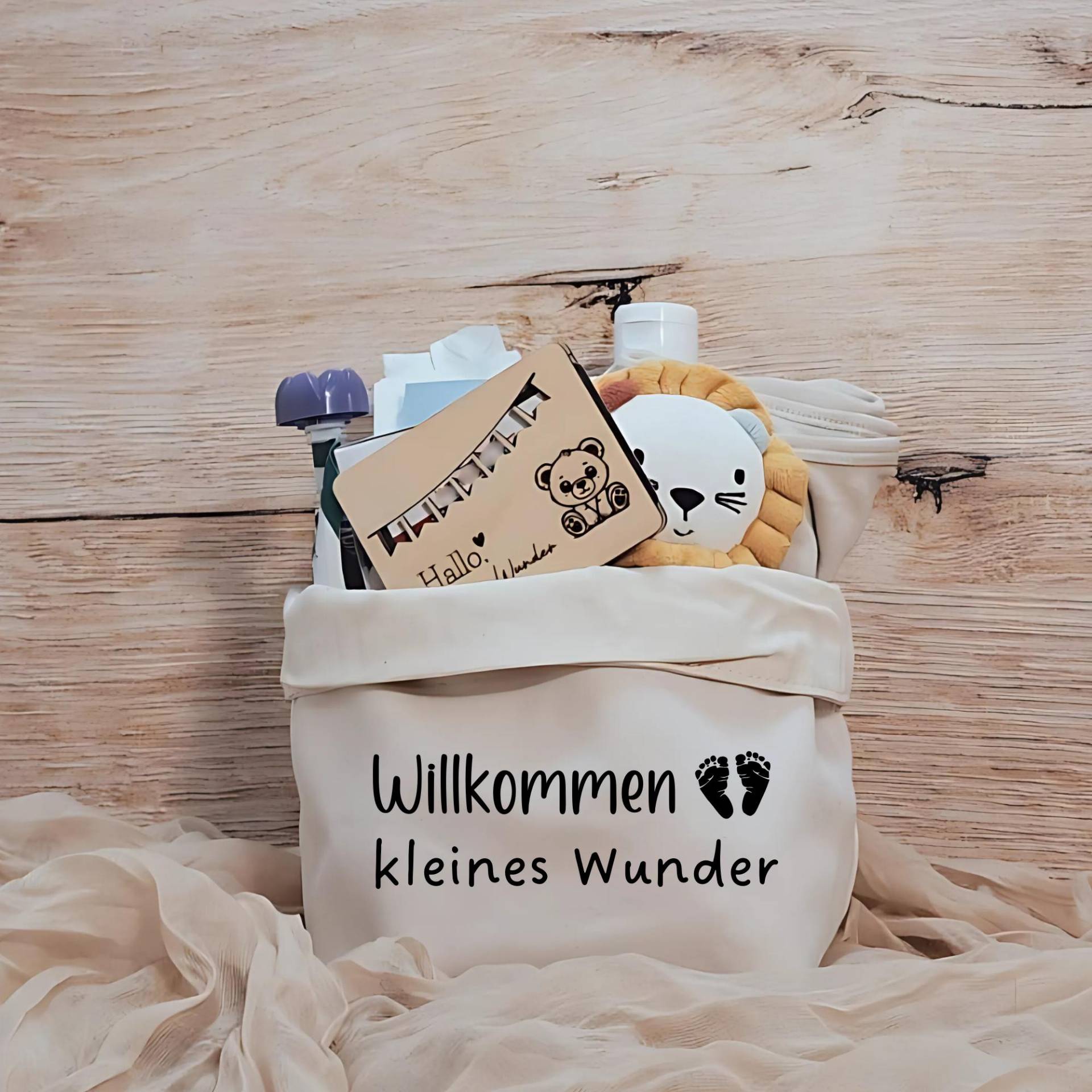 Geschenkkörbchen/Geschenkkorb Zum Selbstbefüllen "Willkommen Kleines Wunder" von Etsy - liiebevollverschenkt