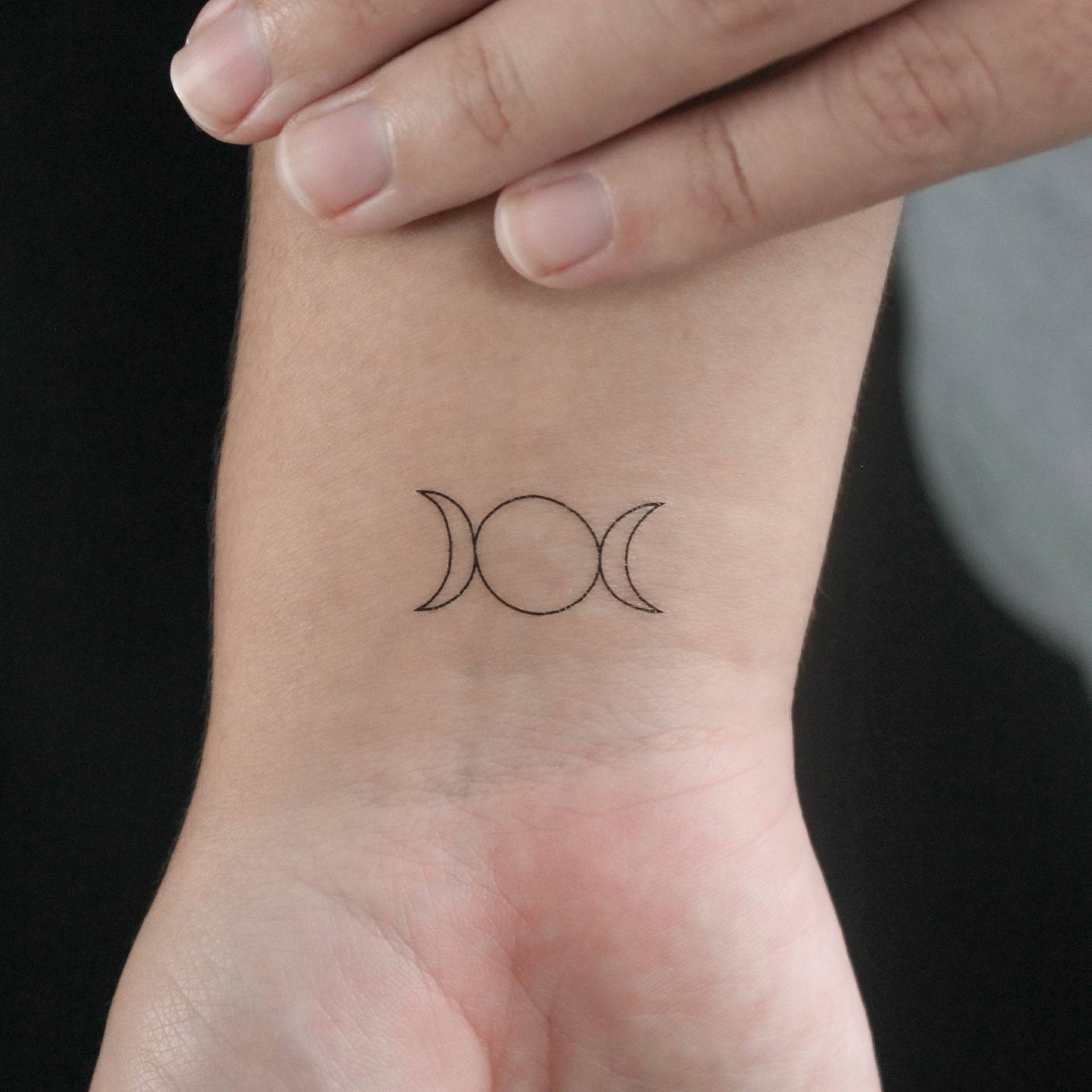 Dreifacher Mond Temporäres Tattoo | 3Er Set von Etsy - littletattoos