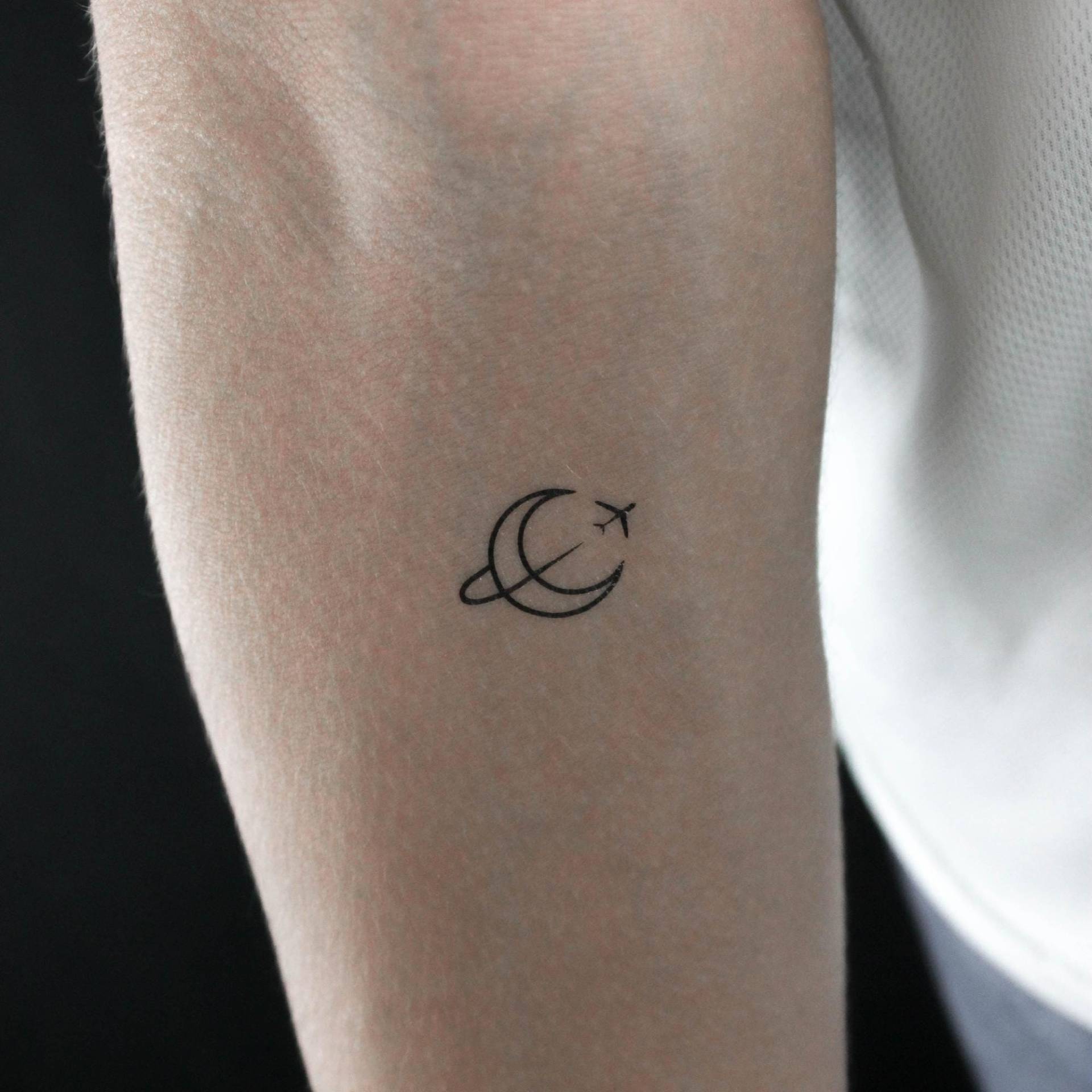 Um Den Mond Fliegen Temporäres Tattoo | 3Er Set von Etsy - littletattoos