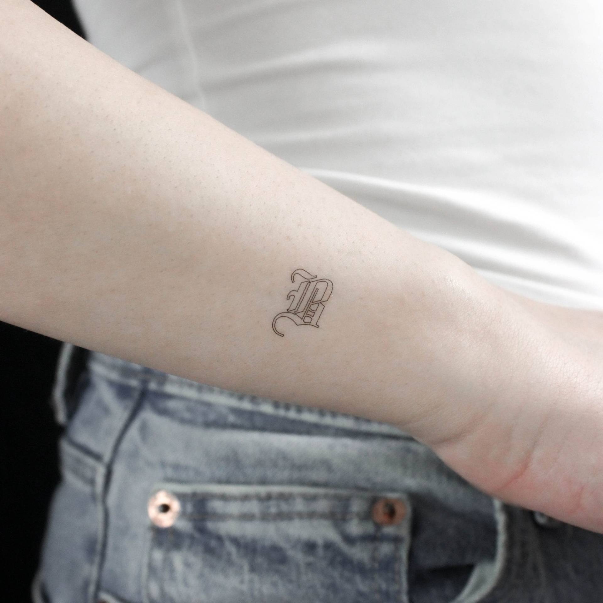 Gothic Style B Buchstabe Temporäres Tattoo | 3Er Set von Etsy - littletattoos