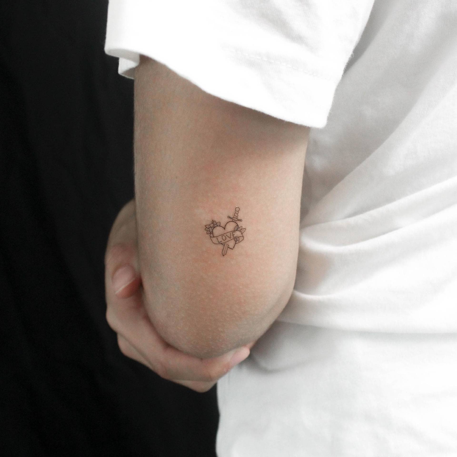 Herz Und Schwert Umriss Temporäres Tattoo | 3Er Set von Etsy - littletattoos