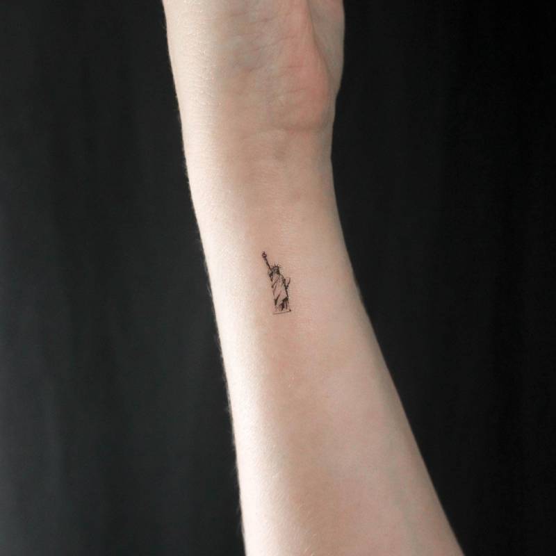 Kleine Freiheitsstatue Temporäres Tattoo | 3Er Set von Etsy - littletattoos