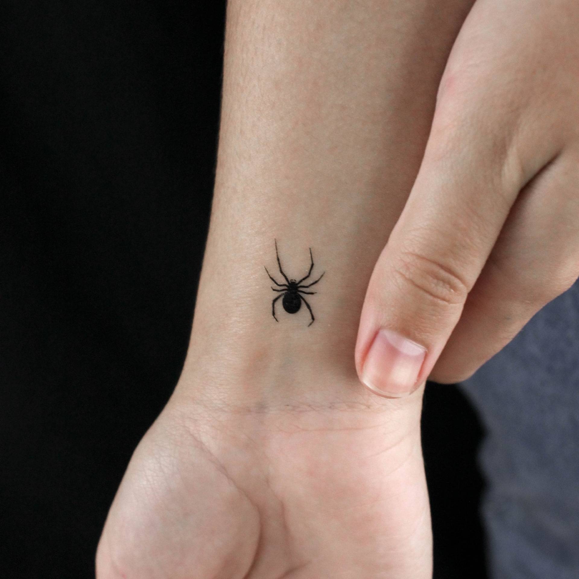 Kleine Schwarze Spinne Temporäre Tattoo | 3Er Set von Etsy - littletattoos