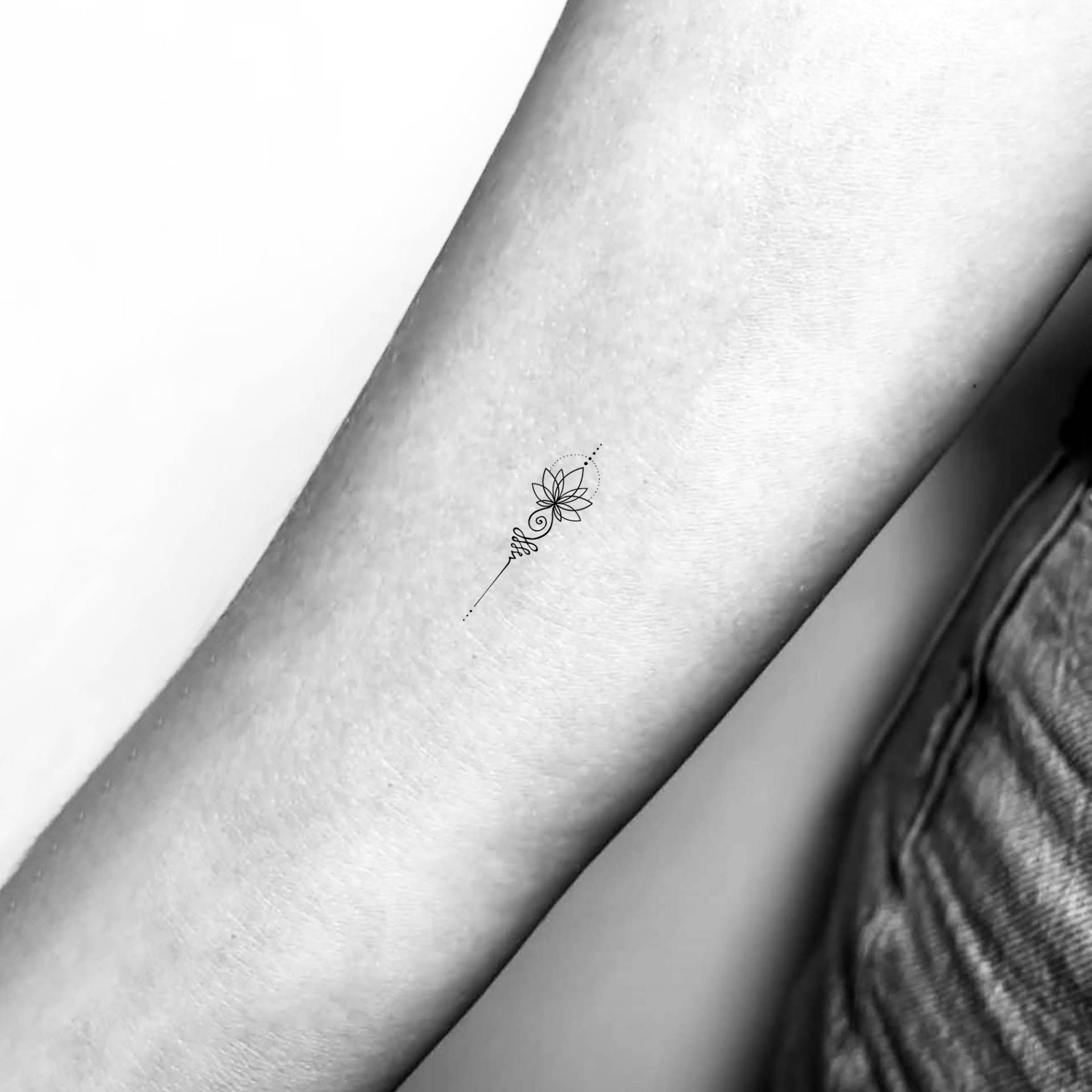 Kleiner Lotus Unalome Temporäres Tattoo | 3Er Set von Etsy - littletattoos