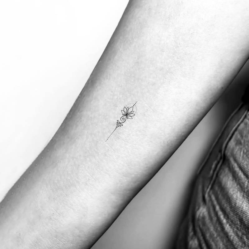 Kleiner Lotus Unalome Temporäres Tattoo | 3Er Set von Etsy - littletattoos