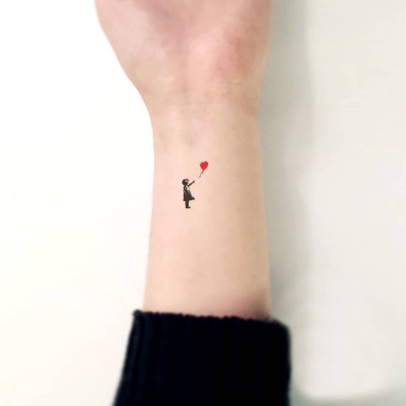 Kleines Banksy Es Balloon Girl Temporäres Tattoo | 3Er Set von Etsy - littletattoos