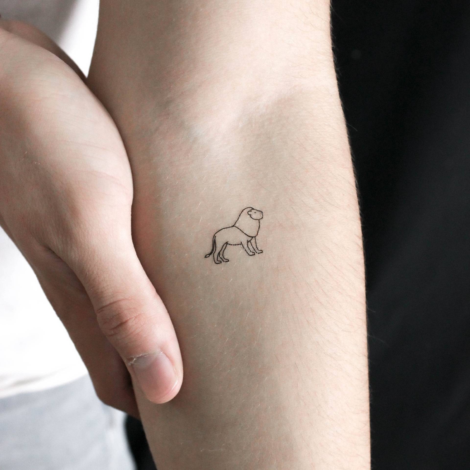 Löwe Temporäres Tattoo | 3Er Set von Etsy - littletattoos