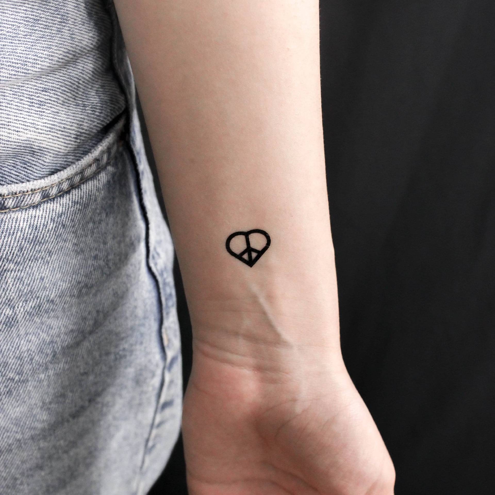 Peace & Love Symbol Temporäres Tattoo | 3Er Set von Etsy - littletattoos