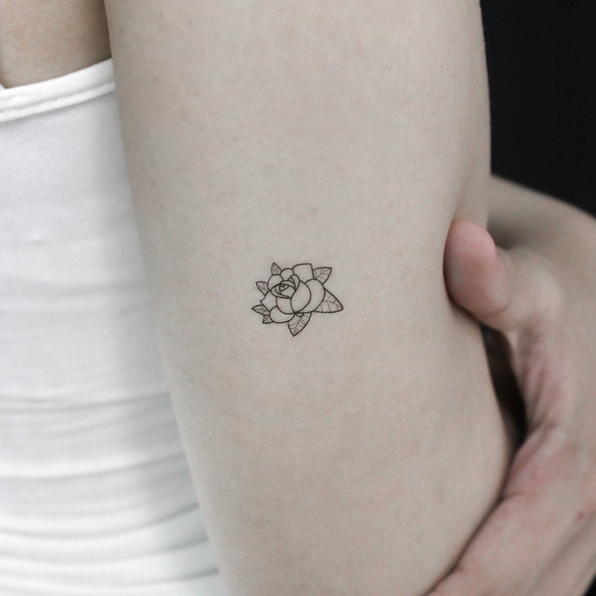 Rose Kopf Kontur Temporäres Tattoo | 3Er Set von Etsy - littletattoos