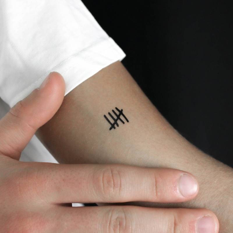 Tally Mark Temporäres Tattoo | 3Er Set von Etsy - littletattoos