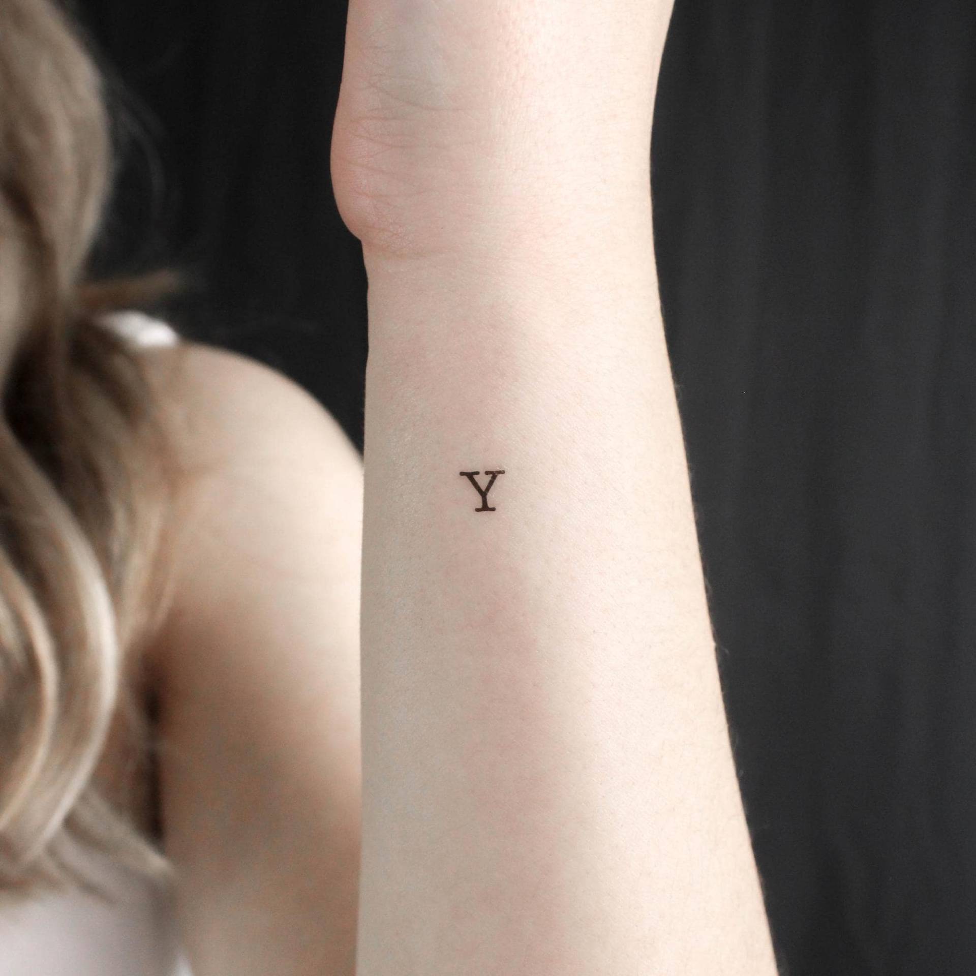 Y Großbuchstaben Schreibmaschine Temporäres Tattoo | 3Er Set von Etsy - littletattoos