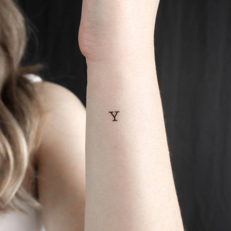 Y Großbuchstaben Schreibmaschine Temporäres Tattoo | 3Er Set von Etsy - littletattoos