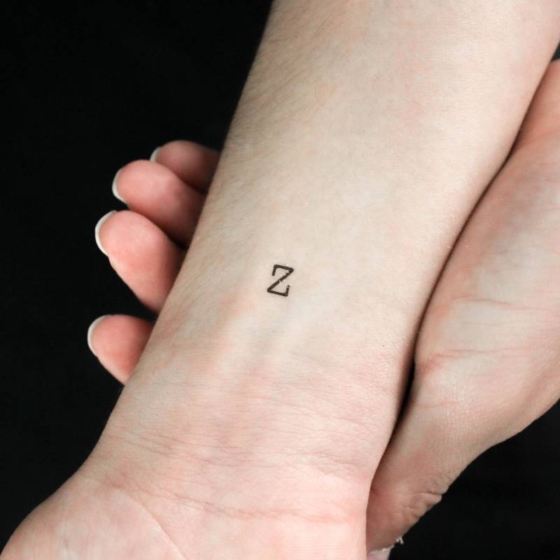 Z Schreibmaschinen-Großbuchstaben Temporäres Tattoo | 3Er Set von Etsy - littletattoos