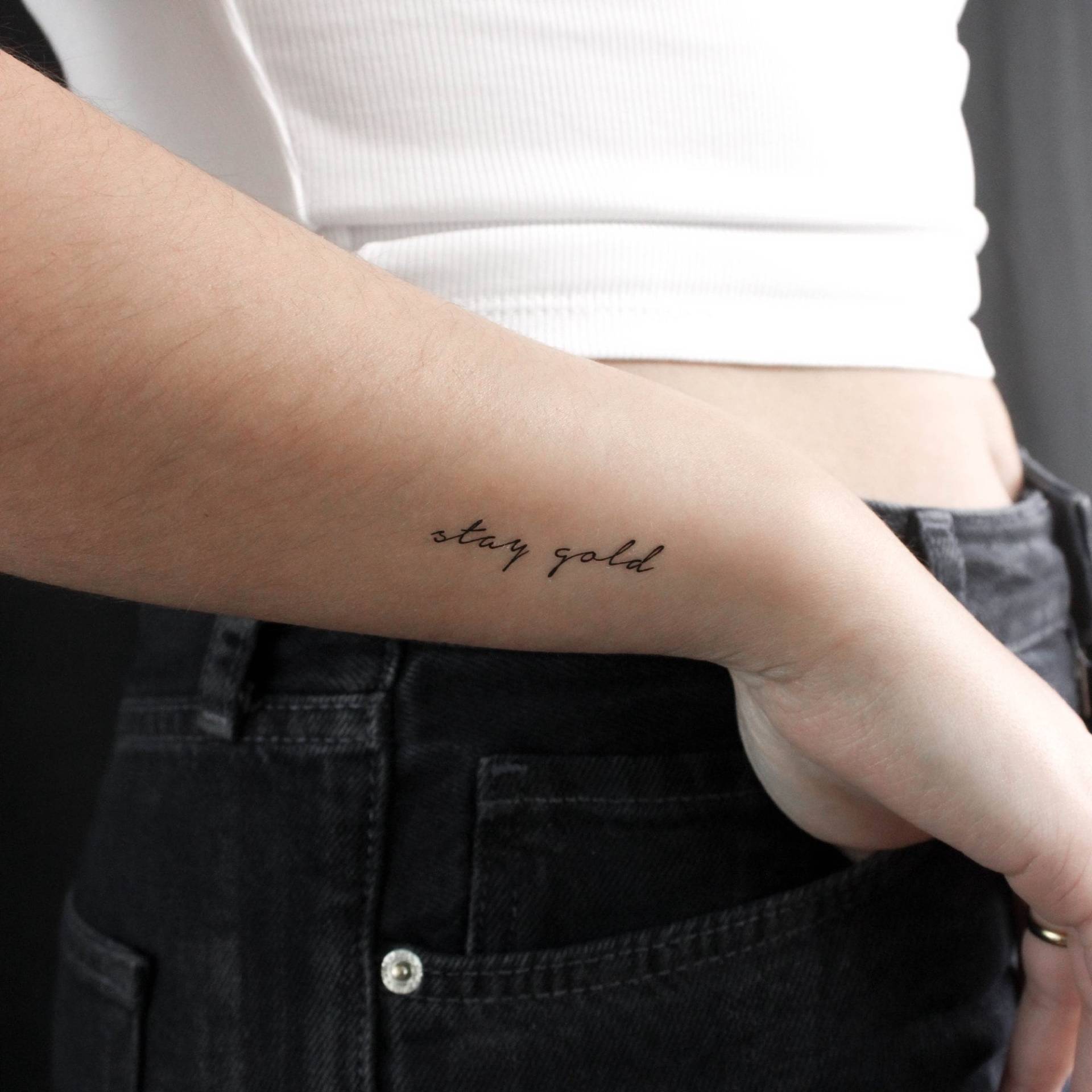 Bleib Gold Temporäres Tattoo | 3Er Set von Etsy - littletattoos