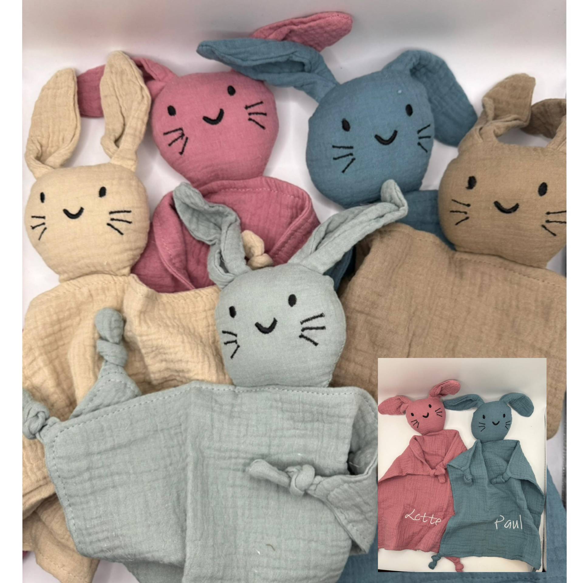 Schmusetuch, Spucktuch, Kuscheltier, Schnuffeltuch Mit Namen, Hase, Personalisierbar Schmusetuch, Spucktuch, Kuscheltier, Schnuffeltuch Mit Namen, Hase, Personalisierbar von Etsy - lottiandsimb