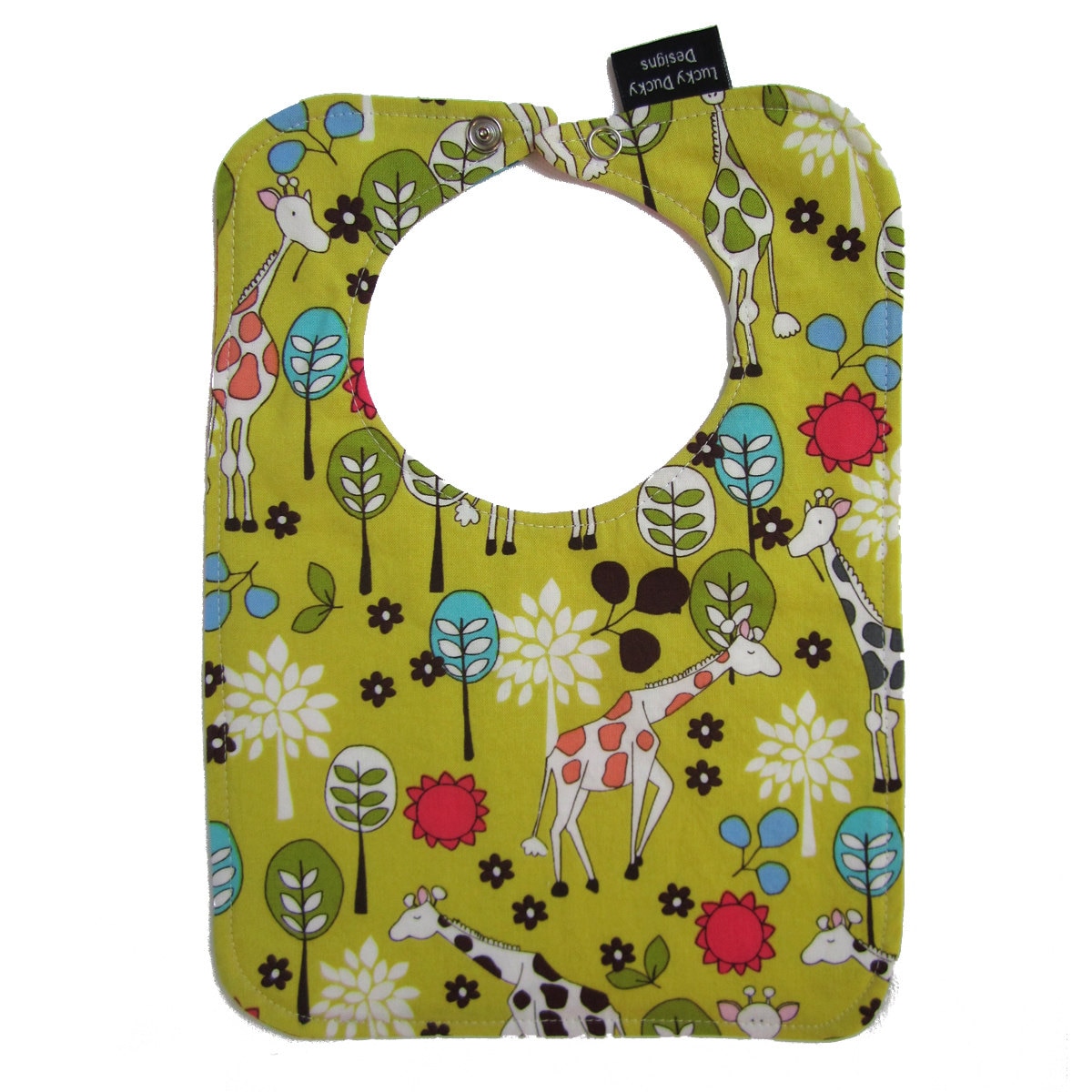 Giraffe Garten Wende-Lätzchen Mit Druckknopfverschluss Giraffe Garten Wende-Lätzchen Mit Druckknopfverschluss von Etsy - luckyduckydesigns