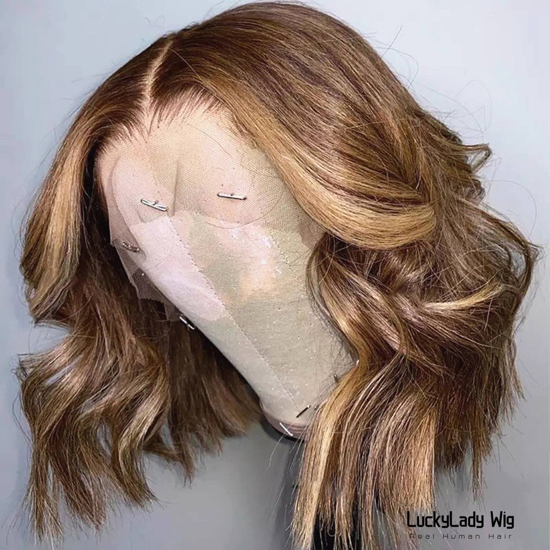 Highlight Braun Klebstofffreie Haar Perücken Frontal 13x4 Spitze Prelucked Balayage Echthaar Perücke Vorne 13x6 Für Frauen 360 von Etsy - luckyladyhair