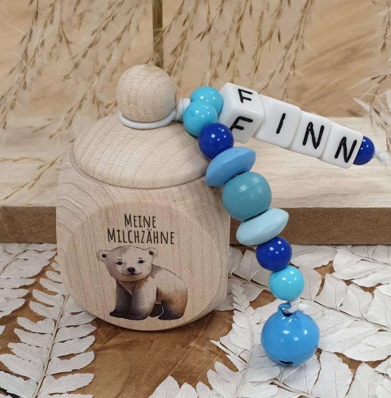 Zahndose Aus Holz Eisbär - Personalisiert Zur Aufbewahrung Der Milchzähne von Etsy - meinkerzenshop