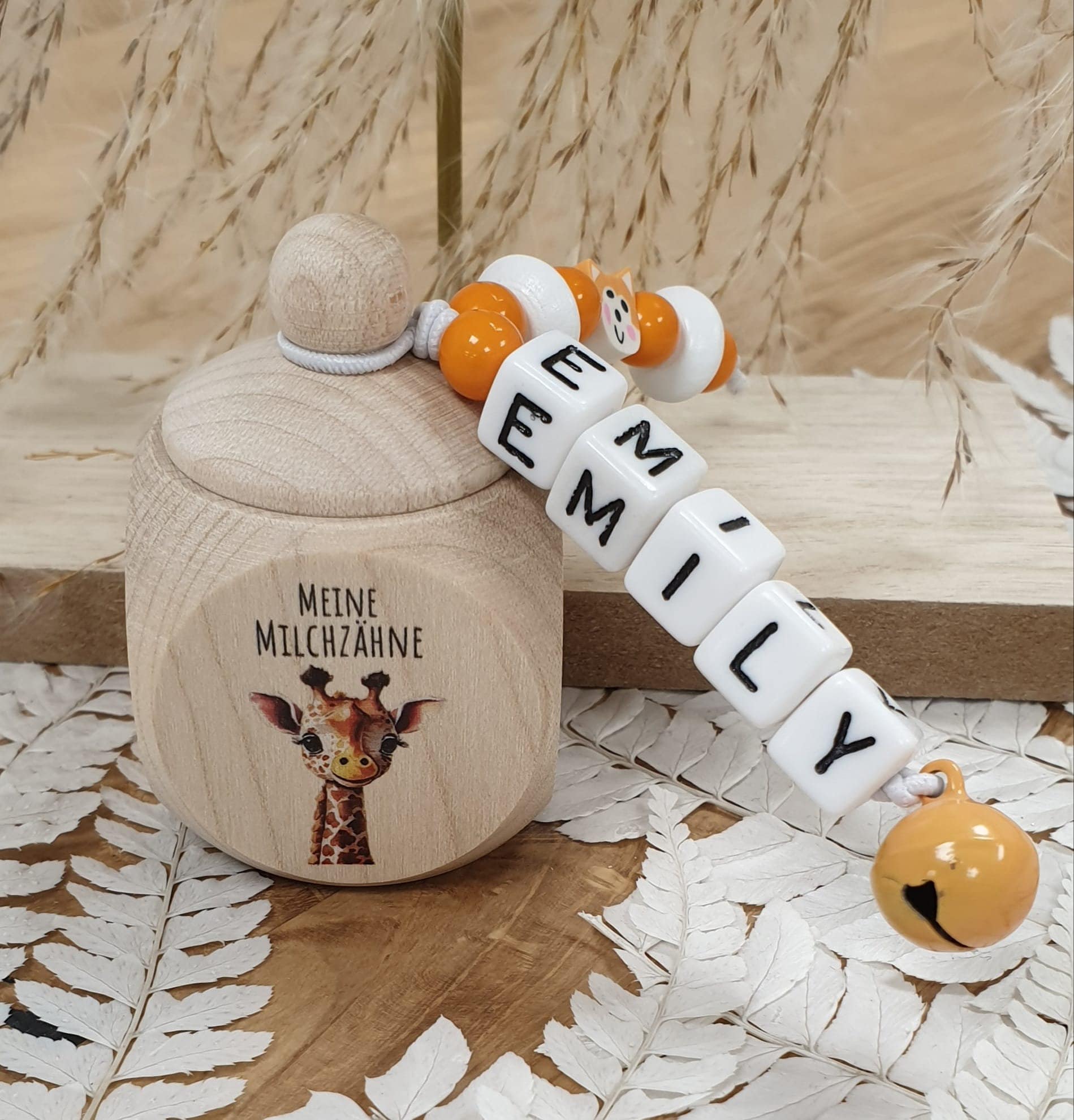 Zahndose Aus Holz Giraffe - Personalisiert Zur Aufbewahrung Der Milchzähne von Etsy - meinkerzenshop