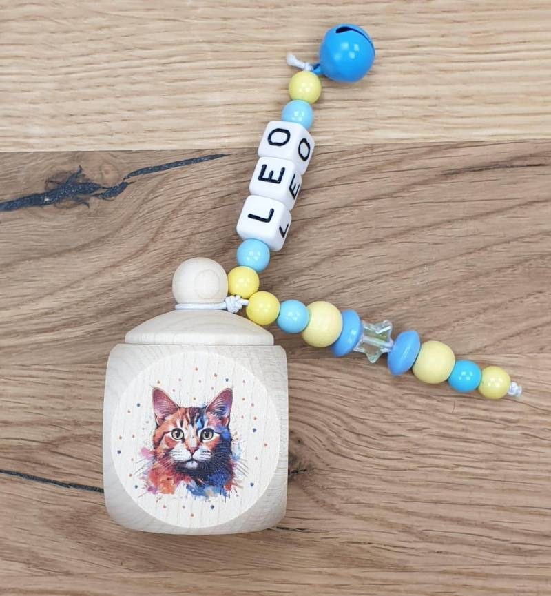 Zahndose Aus Holz Katze - Personalisiert Zur Aufbewahrung Der Milchzähne von Etsy - meinkerzenshop