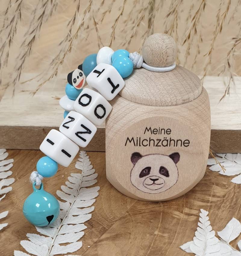 Zahndose Aus Holz Panda - Personalisiert Zur Aufbewahrung Der Milchzähne von Etsy - meinkerzenshop