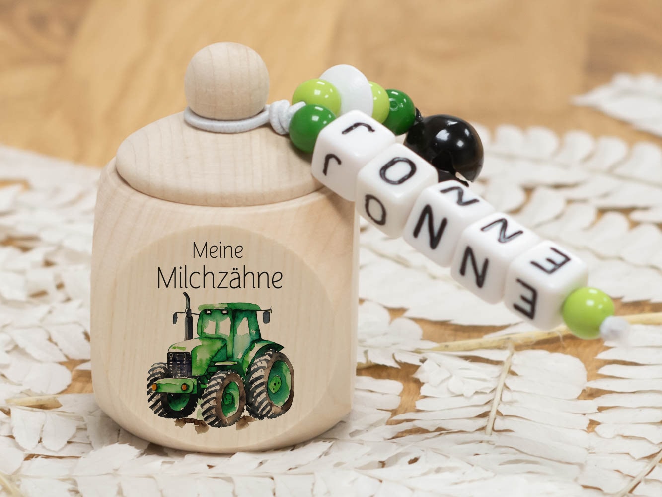 Zahndose Aus Holz Traktor - Personalisiert Zur Aufbewahrung Der Milchzähne von Etsy - meinkerzenshop