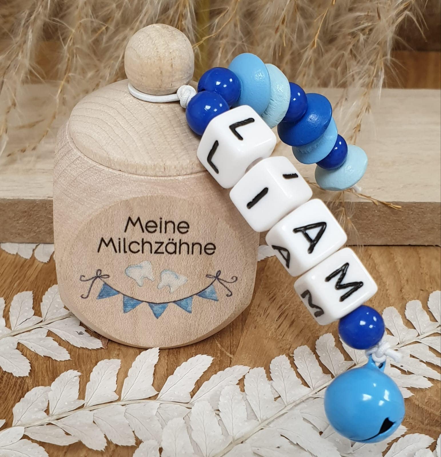 Zahndose Aus Holz Wimpel - Personalisiert Zur Aufbewahrung Der Milchzähne von Etsy - meinkerzenshop