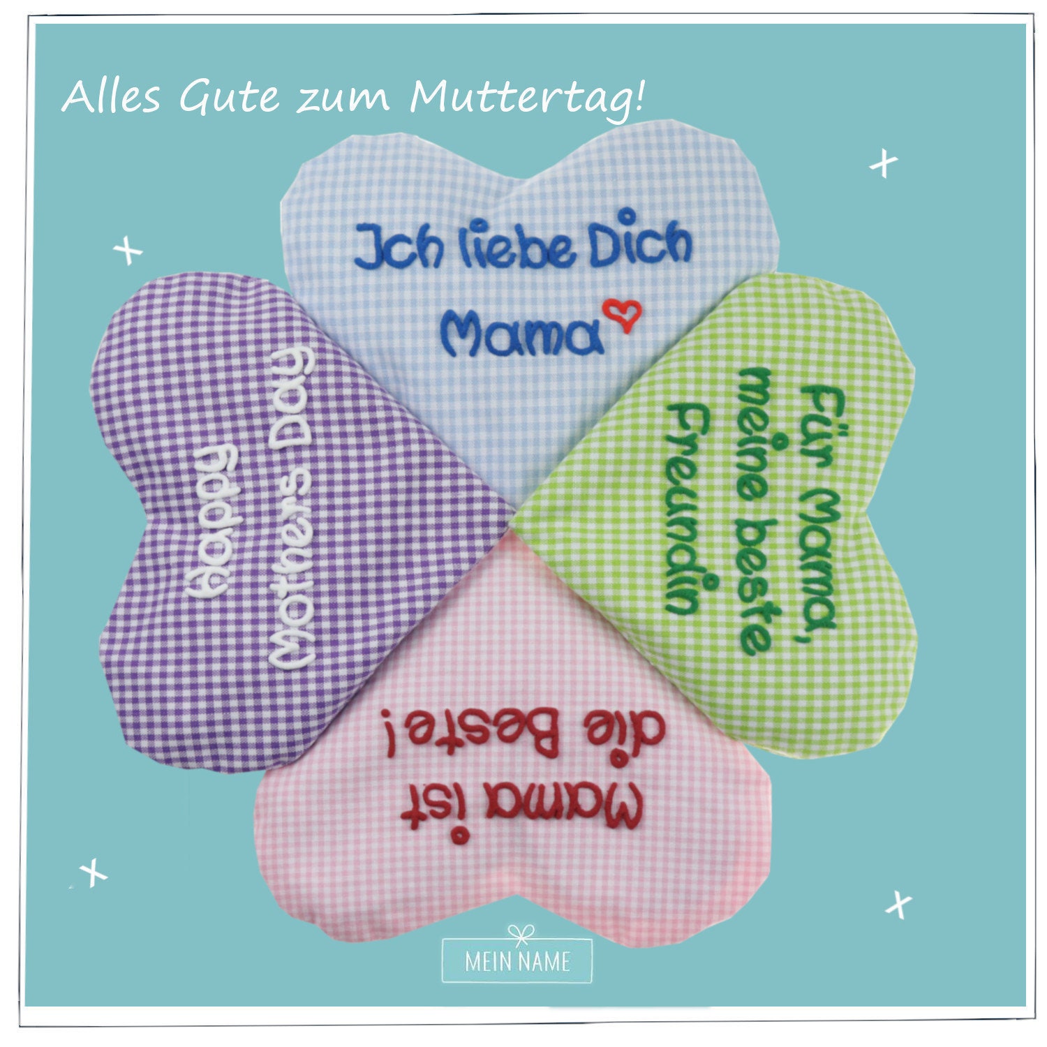 Personalisiertes Wärmekissen Körnerkissen Mit Spruch Muttertagsgeschenk Rapskissen Kariert Blau Rosa Grün Lila Herzkissen Kleines Geschenk von Etsy - meinnameManufaktur