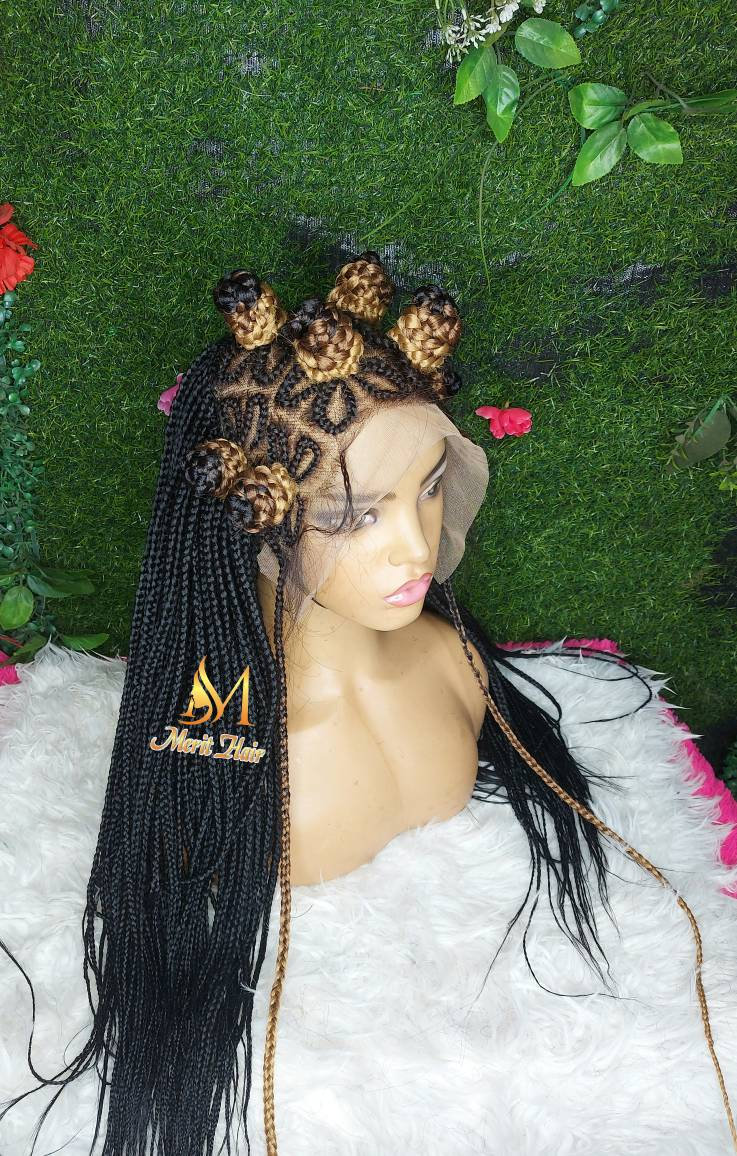 Bantu Knoten Geflochtene Perücke Box Geflochtene Ombre Perücken Leidenschaft Twists Faux Locs Goddess Senegalese La von Etsy - merithairs