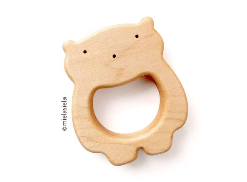 Bio Holz Baby Beißring - Natürlicher Teddybär Neues Geschenk von Etsy - mielasiela