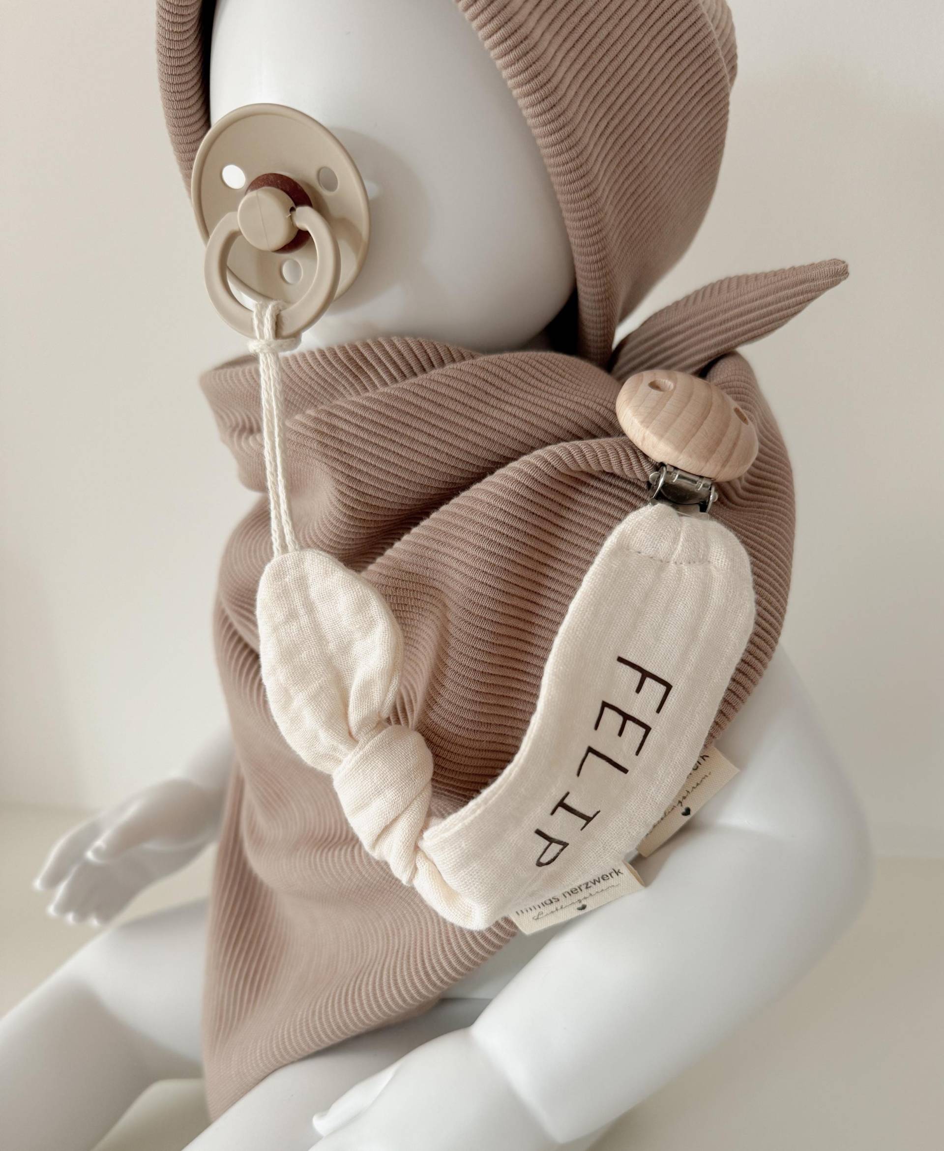 Musselin | Schnullerkette Creme|Beige Schnullerband Baby Accessoires Geburt Geschenk Zur Naturtöne von Etsy - mimasherzwerk