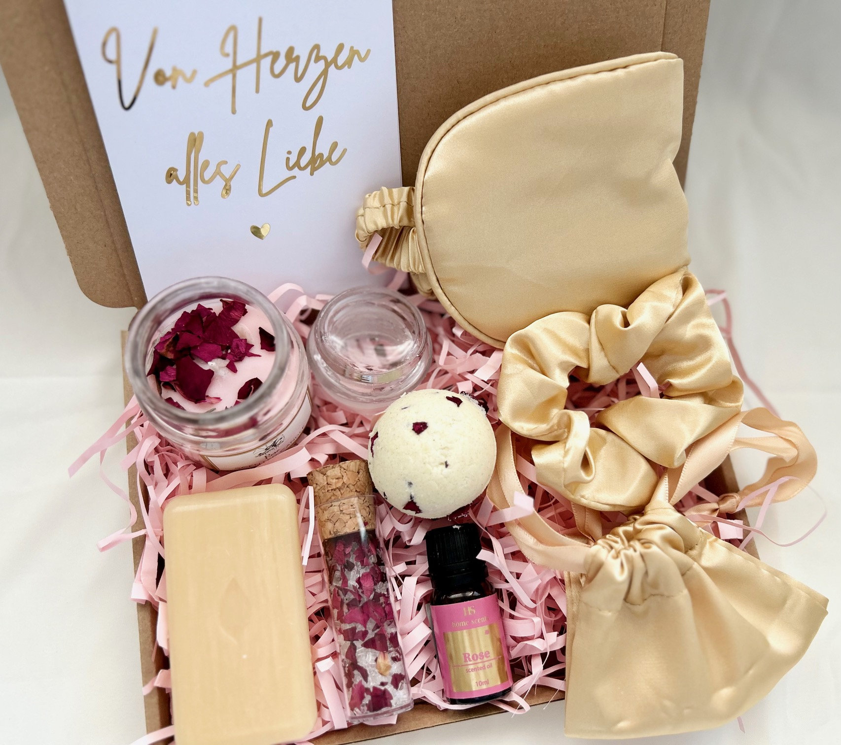 Wellness Geschenkbox Für Frauen, Geschenkkorb, Geschenkset Entspannung Rose, Veganes Geschenk, Entspannungs-Box von Etsy - minanadesign