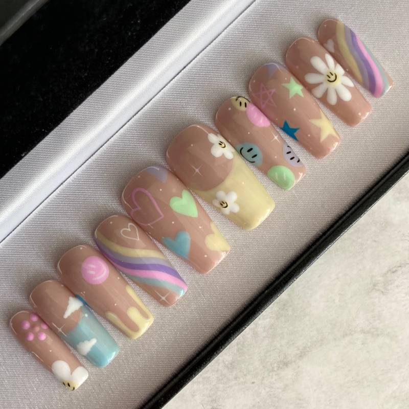 Pastel Summer - Nägel Zum Aufpressen von Etsy - msknails