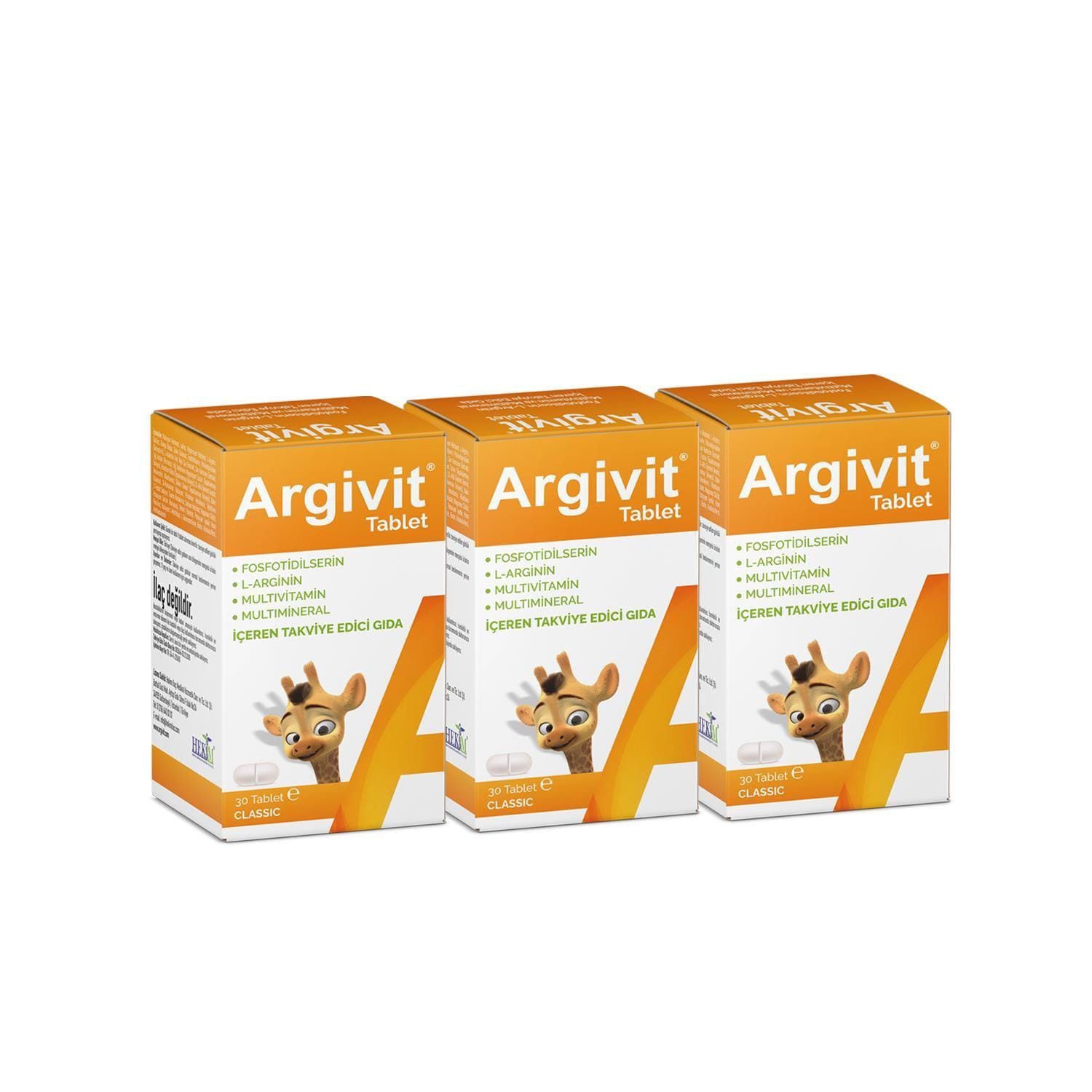 Argivit Classic 3 Box 90 Tablets Supplementary Food Containing L-Arginine, Phosphatidylserine, Iron, Multivitamin & Multiminerals von Etsy - muratin