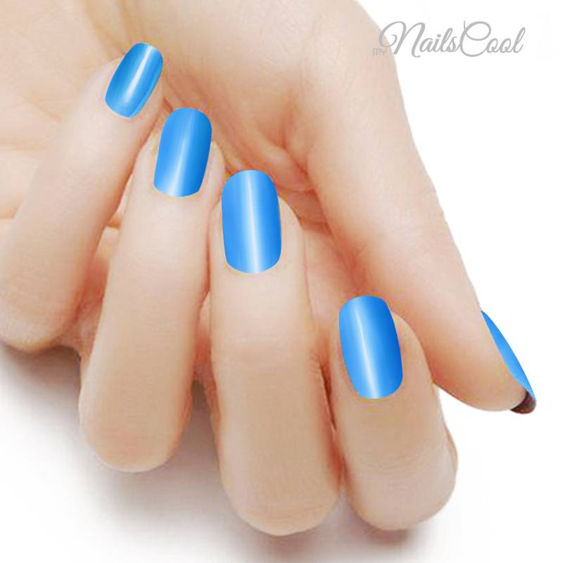 Bright Sky Blue Farbe Glanz Solid Blau Echte Nagellack Streifen Nailart Wraps Street Art 18 Strips von Etsy - myNailsCool