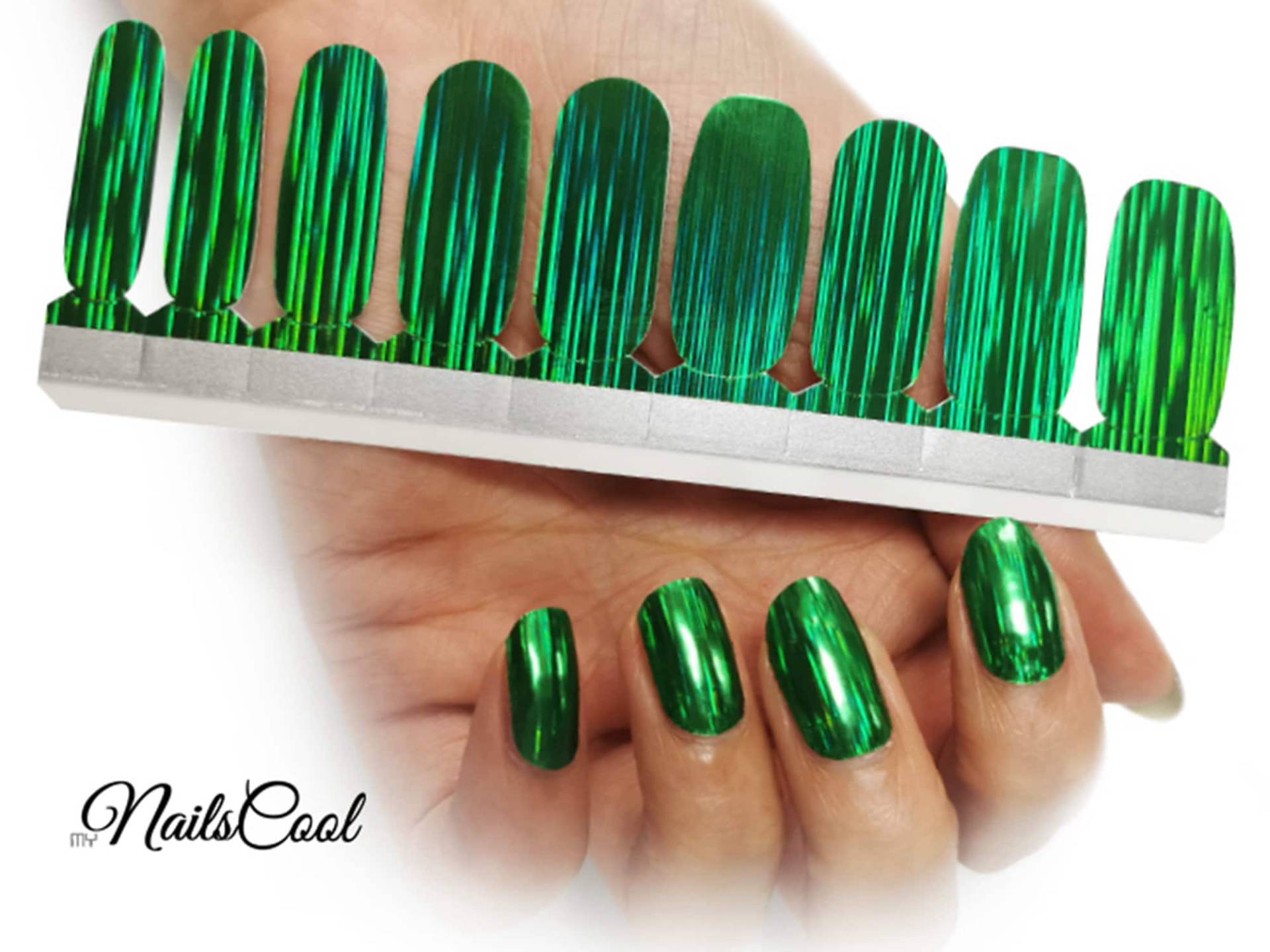 Chrome Nail Wraps Green Color Lichtgeschwindigkeit Echtnagellack Streifen Sticker Street Art 18 von Etsy - myNailsCool