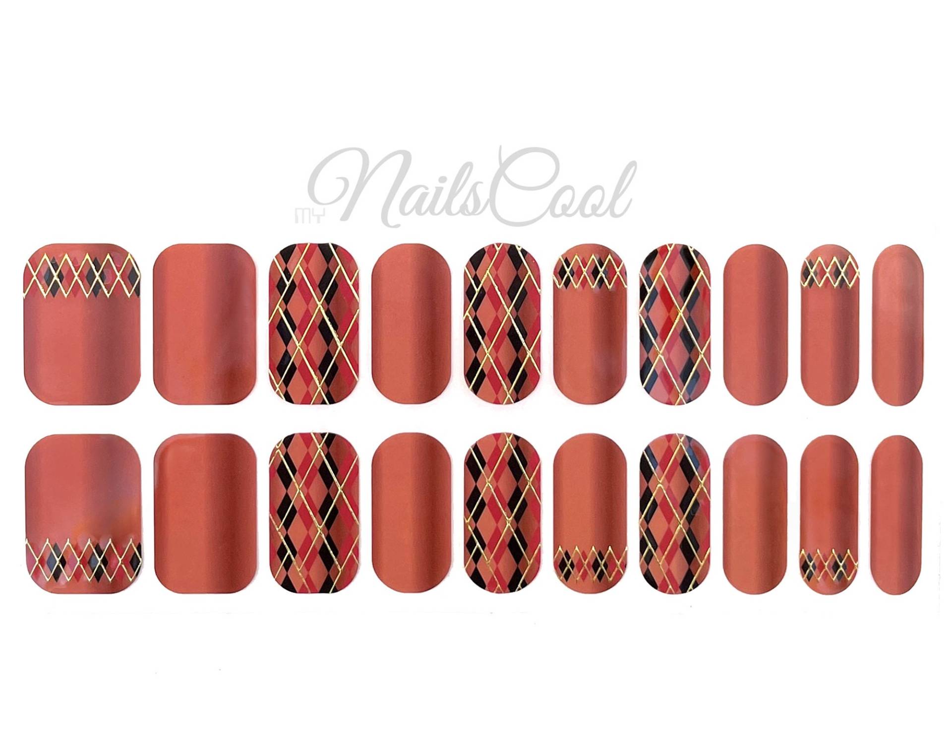 Dark Pink Farbverlauf 3D Plaid Echt Nagellack Streifen Nailart Wraps Street Art 20 Strips von Etsy - myNailsCool