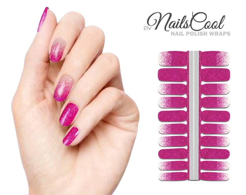 Fuchsia Farbe Glitter Farbverlauf Echte Nagellack Streifen Nailart Wraps Street Art 20 von Etsy - myNailsCool