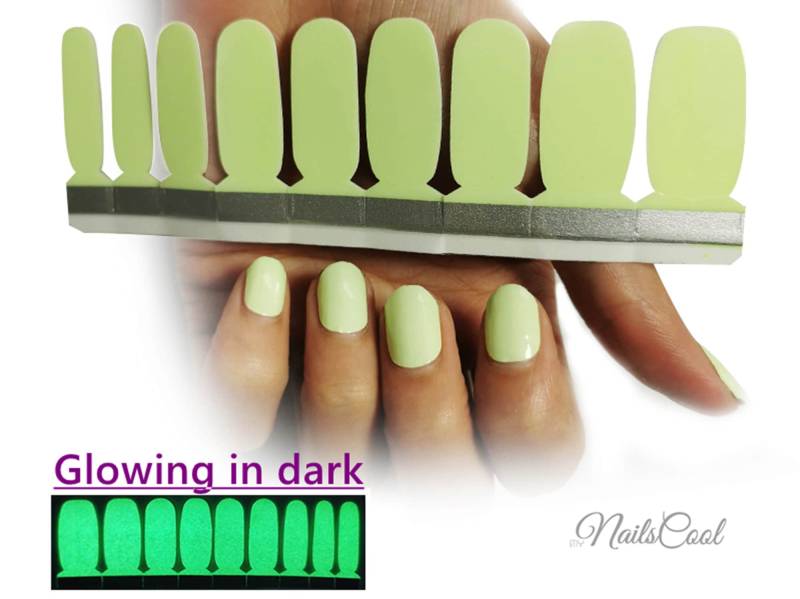 Grüne Farbe Glowing in Dark Echte Nagellack Streifen Nailart Wraps Street Art 18 Strips von Etsy - myNailsCool